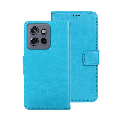 For Motorola Edge 50 Neo idewei Crazy Horse Texture Leather Phone Case(Sky Blue) by idewei