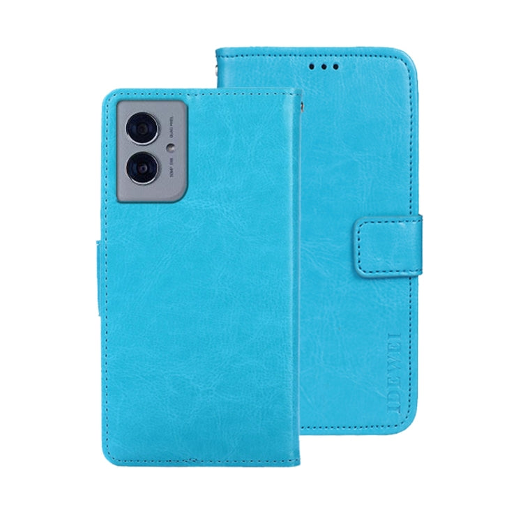 For Motorola Moto G55 5G idewei Crazy Horse Texture Leather Phone Case(Sky Blue) by idewei