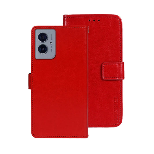 For Motorola Moto G55 5G idewei Crazy Horse Texture Leather Phone Case(Red) by idewei