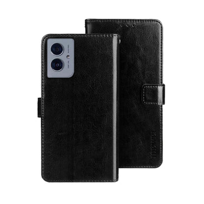 For Motorola Moto G55 5G idewei Crazy Horse Texture Leather Phone Case(Black) by idewei