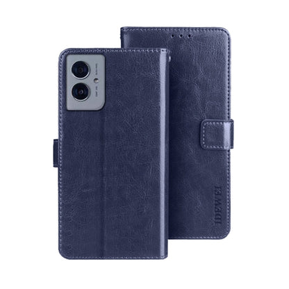 For Motorola Moto G55 5G idewei Crazy Horse Texture Leather Phone Case(Blue) by idewei