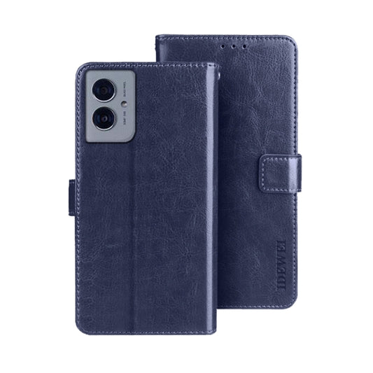 For Motorola Moto G55 5G idewei Crazy Horse Texture Leather Phone Case(Blue) by idewei