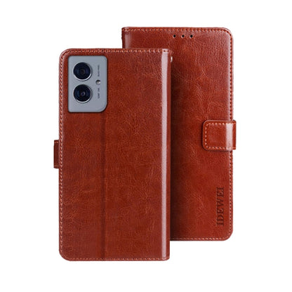 For Motorola Moto G55 5G idewei Crazy Horse Texture Leather Phone Case(Brown) by idewei