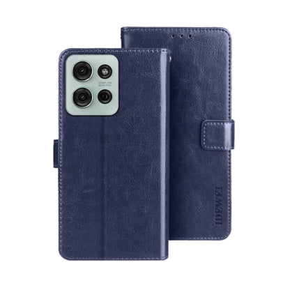 For Motorola Moto G75 5G idewei Crazy Horse Texture Leather Phone Case(Blue) by idewei