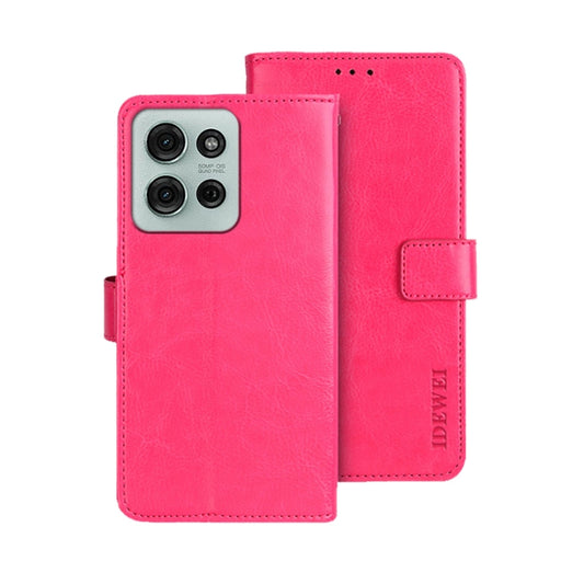 For Motorola Moto G75 5G idewei Crazy Horse Texture Leather Phone Case(Rose Red) by idewei