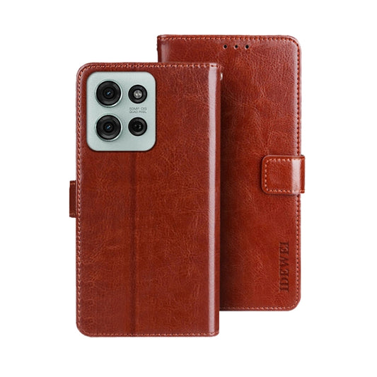 For Motorola Moto G75 5G idewei Crazy Horse Texture Leather Phone Case(Brown) by idewei