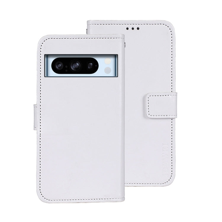 For Google Pixel 8 Pro idewei Crazy Horse Texture Leather Phone Case(White) by idewei