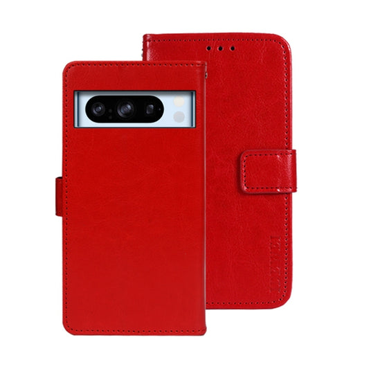 For Google Pixel 8 Pro idewei Crazy Horse Texture Leather Phone Case(Red) by idewei