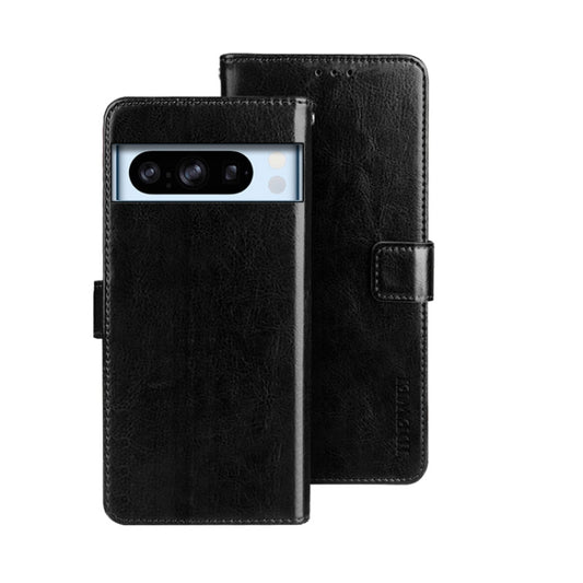 For Google Pixel 8 Pro idewei Crazy Horse Texture Leather Phone Case(Black) by idewei