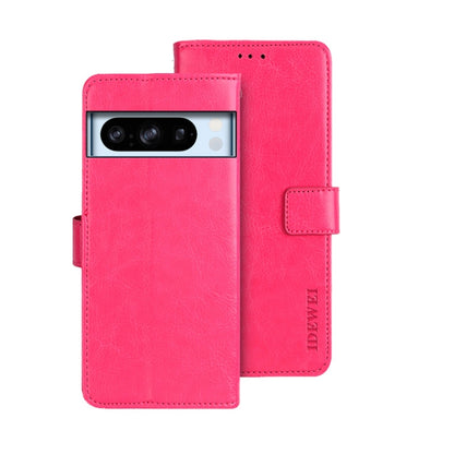 For Google Pixel 8 Pro idewei Crazy Horse Texture Leather Phone Case(Rose Red) by idewei