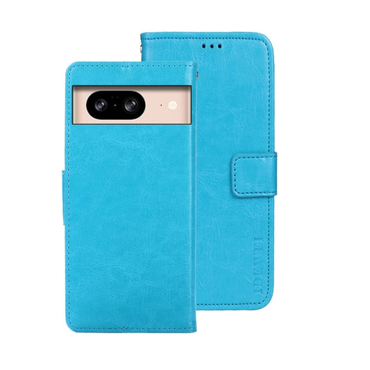 For Google Pixel 8 idewei Crazy Horse Texture Leather Phone Case(Sky Blue) by idewei