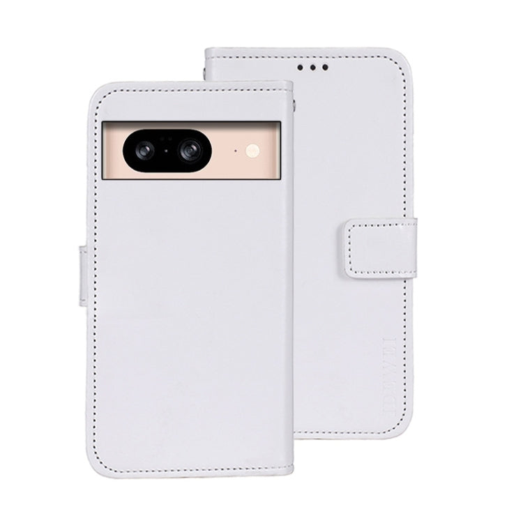 For Google Pixel 8 idewei Crazy Horse Texture Leather Phone Case(White) by idewei