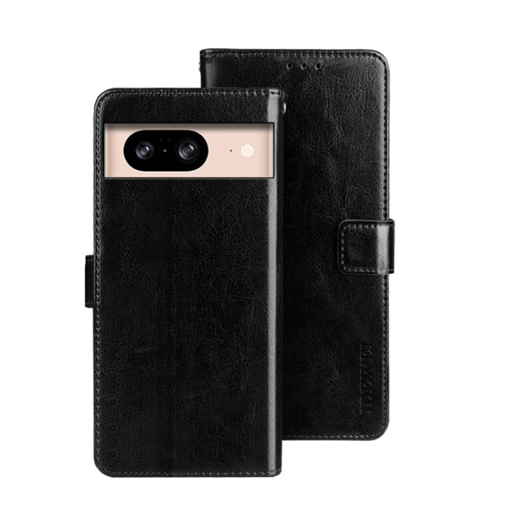 For Google Pixel 8 idewei Crazy Horse Texture Leather Phone Case(Black) by idewei