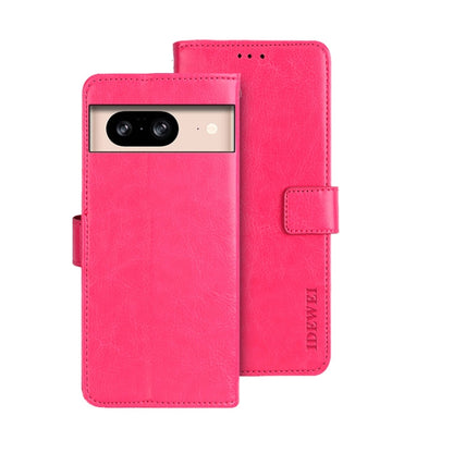 For Google Pixel 8 idewei Crazy Horse Texture Leather Phone Case(Rose Red) by idewei
