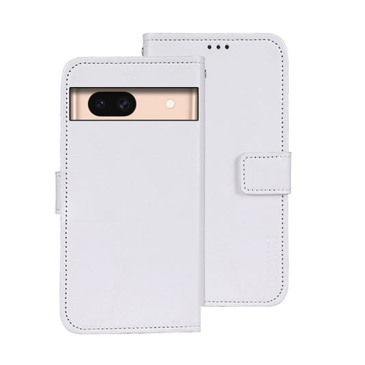 For Google Pixel 8a idewei Crazy Horse Texture Leather Phone Case(White) by idewei