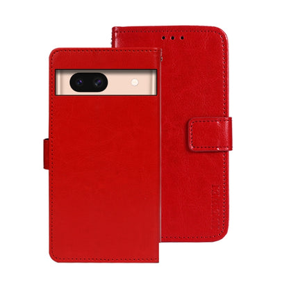For Google Pixel 8a idewei Crazy Horse Texture Leather Phone Case(Red) by idewei