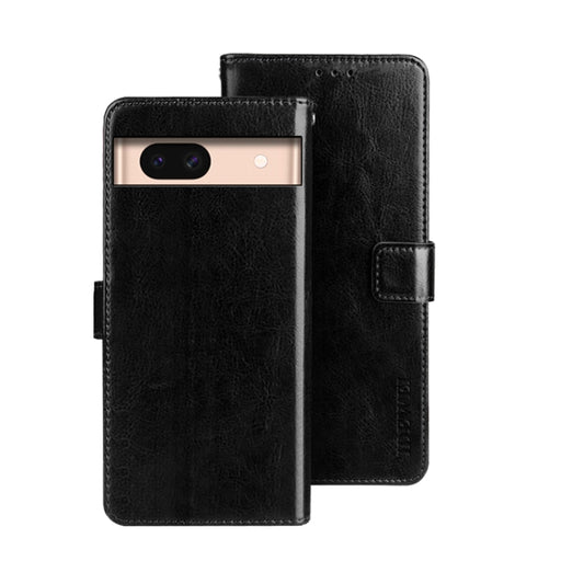 For Google Pixel 8a idewei Crazy Horse Texture Leather Phone Case(Black) by idewei