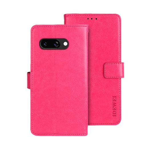 For Google Pixel 9a idewei Crazy Horse Texture Leather Phone Case(Rose Red) by idewei