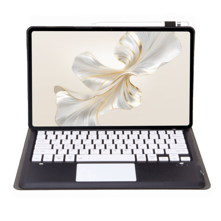 For Honor Pad 9 AH19-A TPU Ultra-thin Detachable Bluetooth Keyboard Tablet Leather Case with Touchpad(Black + White) by bashfashion