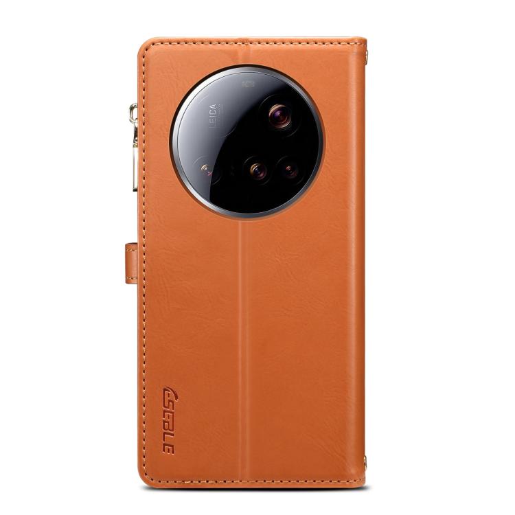 For Xiaomi 15 Ultra ESEBLE Star Series Lanyard Zipper Wallet RFID Leather Phone Case(Brown) by ESEBLE