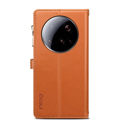 For Xiaomi 15 Ultra ESEBLE Star Series Lanyard Zipper Wallet RFID Leather Phone Case(Brown) by ESEBLE