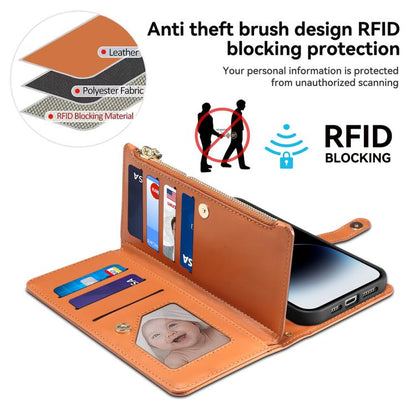 For Xiaomi 15 Ultra ESEBLE Star Series Lanyard Zipper Wallet RFID Leather Phone Case(Brown) by ESEBLE