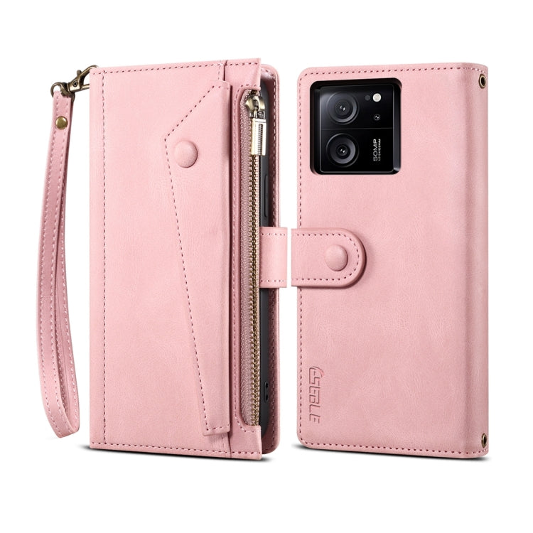 For Xiaomi 13T / 13T Pro / Redmi K60 Ultra ESEBLE Retro Frosted RFID Leather Phone Case(Rose Gold) by ESEBLE