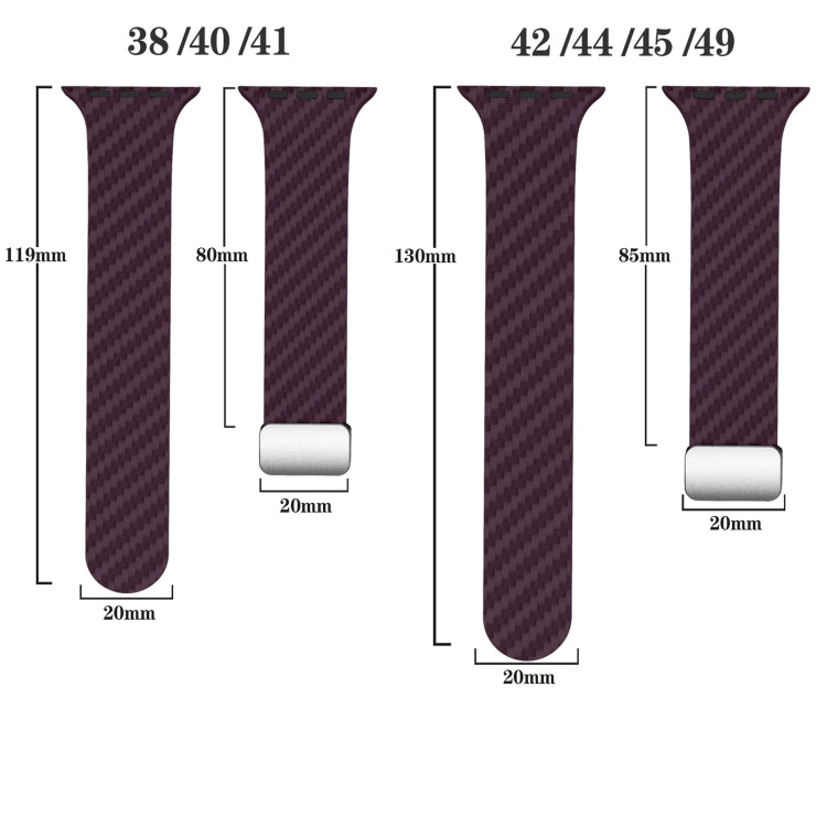 For Apple Watch Ultra 2 49mm Carbon Fiber Magnetic Silver Buckle Watch Band(Purple Green) by bashfashion