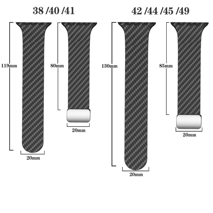 For Apple Watch Ultra 2 49mm Carbon Fiber Magnetic Silver Buckle Watch Band(Black Grey) by bashfashion