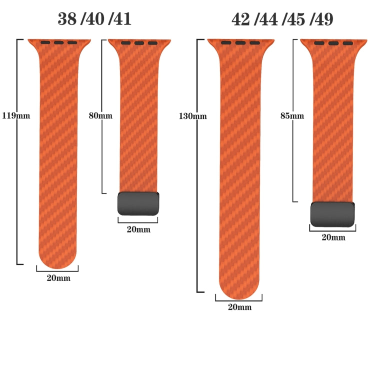 For Apple Watch Ultra 2 49mm Carbon Fiber Magnetic Black Buckle Watch Band(Orange Grass) by bashfashion