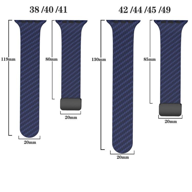 For Apple Watch Ultra 49mm Carbon Fiber Magnetic Black Buckle Watch Band(Royal Blue White) by bashfashion