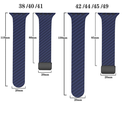 For Apple Watch Ultra 49mm Carbon Fiber Magnetic Black Buckle Watch Band(Royal Blue White) by bashfashion