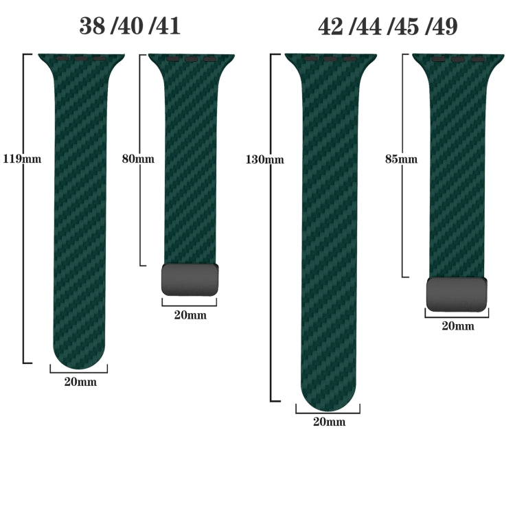 For Apple Watch Ultra 49mm Carbon Fiber Magnetic Black Buckle Watch Band(Deep Green Orange) by bashfashion