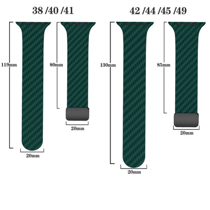 For Apple Watch Ultra 49mm Carbon Fiber Magnetic Black Buckle Watch Band(Deep Green Orange) by bashfashion