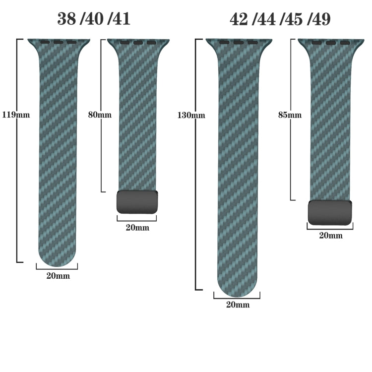 For Apple Watch Ultra 49mm Carbon Fiber Magnetic Black Buckle Watch Band(Deep Green Black) by bashfashion