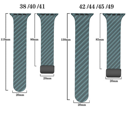 For Apple Watch Ultra 49mm Carbon Fiber Magnetic Black Buckle Watch Band(Deep Green Black) by bashfashion