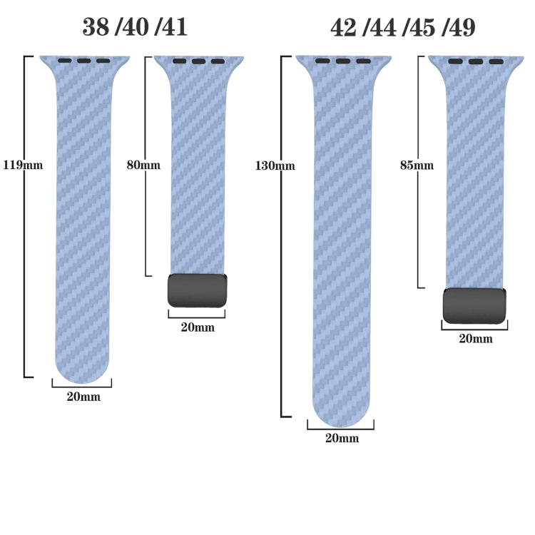 For Apple Watch Ultra 49mm Carbon Fiber Magnetic Black Buckle Watch Band(Light Blue Black) by bashfashion