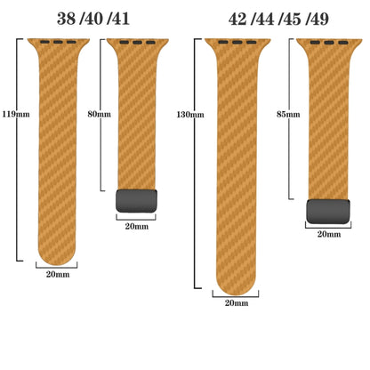 For Apple Watch Ultra 49mm Carbon Fiber Magnetic Black Buckle Watch Band(Light Brown Black) by bashfashion