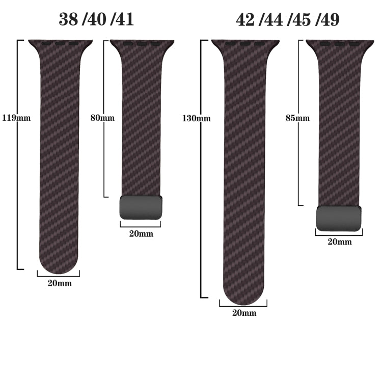For Apple Watch Ultra 49mm Carbon Fiber Magnetic Black Buckle Watch Band(Dark Brown Black) by bashfashion