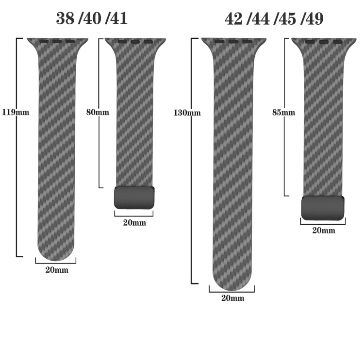 For Apple Watch Ultra 49mm Carbon Fiber Magnetic Black Buckle Watch Band(Spacy Grey Orange) by bashfashion