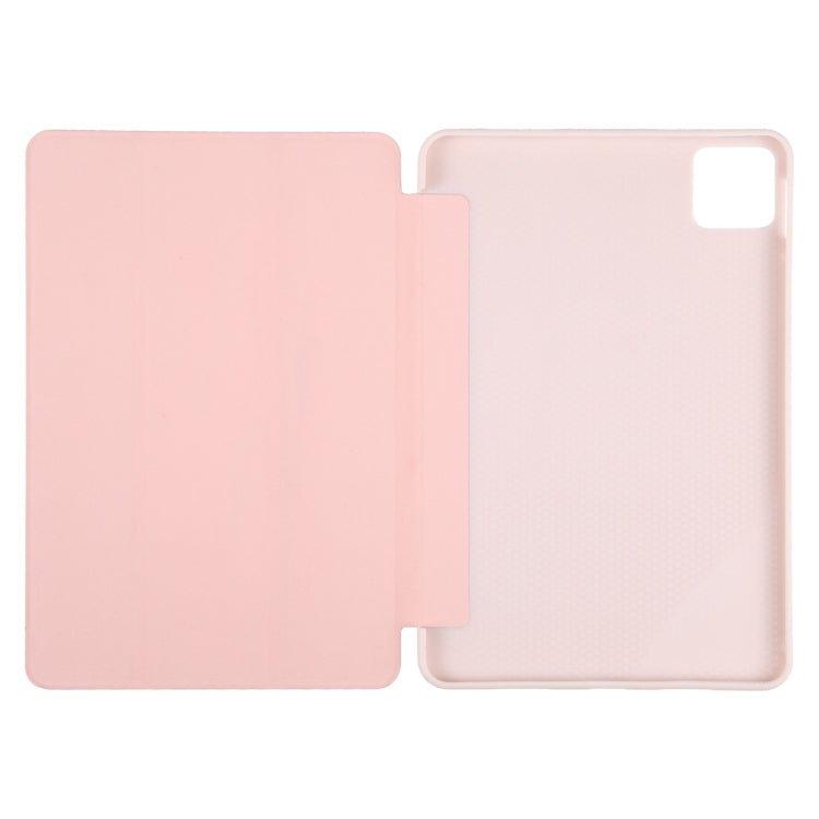 For Honor Pad GT Pro Tri-fold Silicone Leather Tablet Case(Pink) by bashfashion
