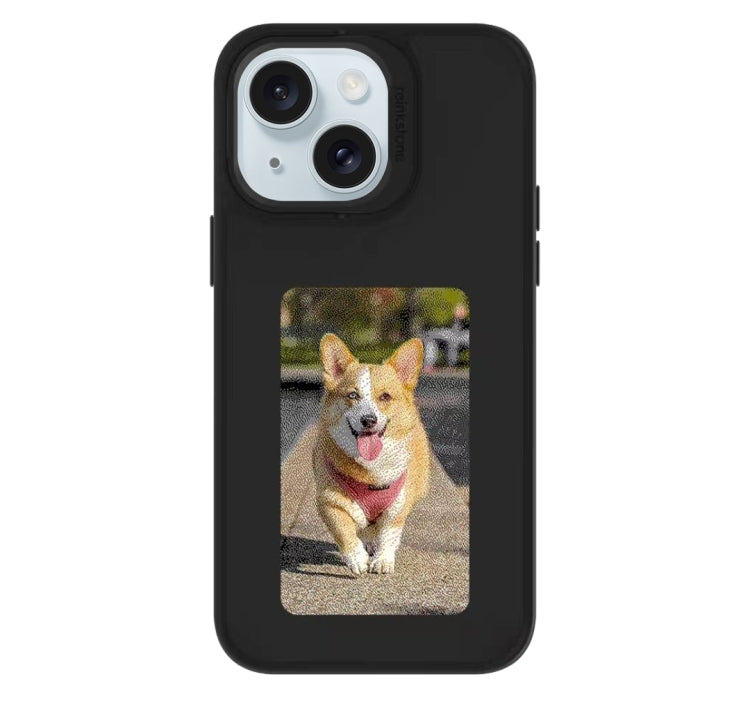 For iPhone 13 NFC Four-Color E-ink Screen DIY Phone Case(Black) by bashfashion