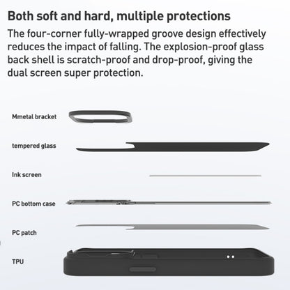 For iPhone 13 NFC Four-Color E-ink Screen DIY Phone Case(Black) by bashfashion