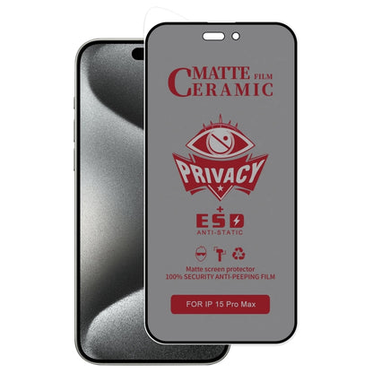 For iPhone 15 Pro Max Full Coverage Frosted Privacy Ceramic Film by bashfashion