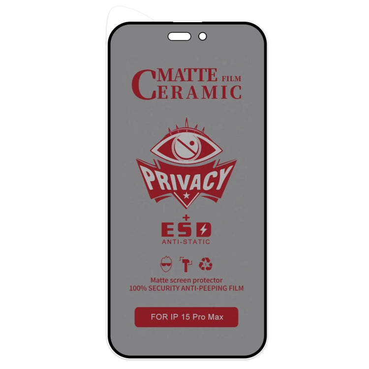 For iPhone 15 Pro Max Full Coverage Frosted Privacy Ceramic Film by bashfashion