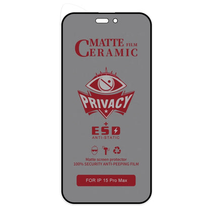For iPhone 15 Pro Max Full Coverage Frosted Privacy Ceramic Film by bashfashion