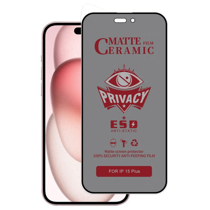 For iPhone 15 Plus Full Coverage Frosted Privacy Ceramic Film by bashfashion