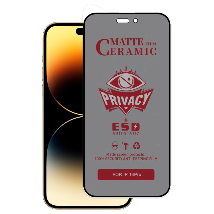 For iPhone 14 Pro Full Coverage Frosted Privacy Ceramic Film by bashfashion