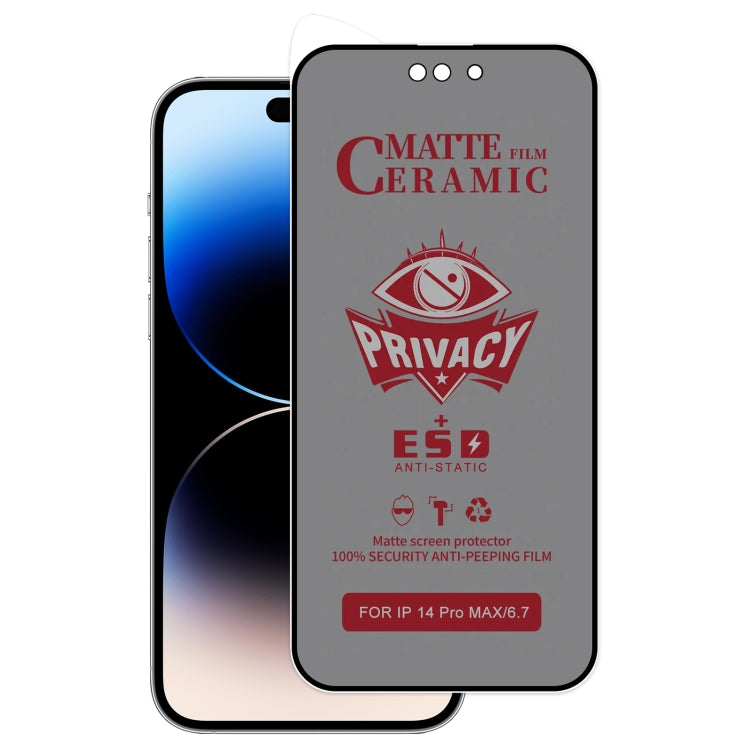 For iPhone 14 Pro Max Full Coverage Frosted Privacy Ceramic Film by bashfashion
