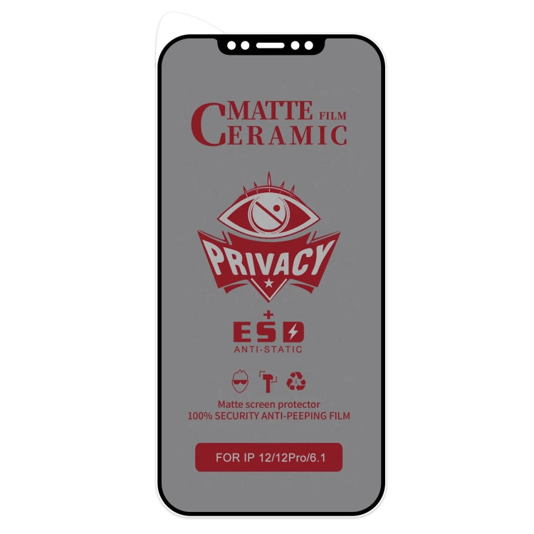 For iPhone 12 / 12 Pro Full Coverage Frosted Privacy Ceramic Film by bashfashion